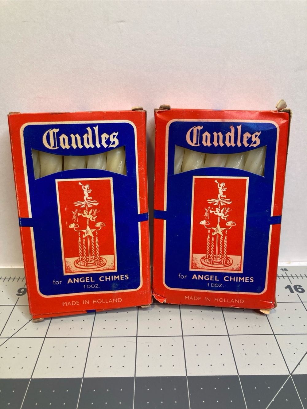 2-Vintage Box of 12 Candles for Angel Chimes Replacement Made in Holland